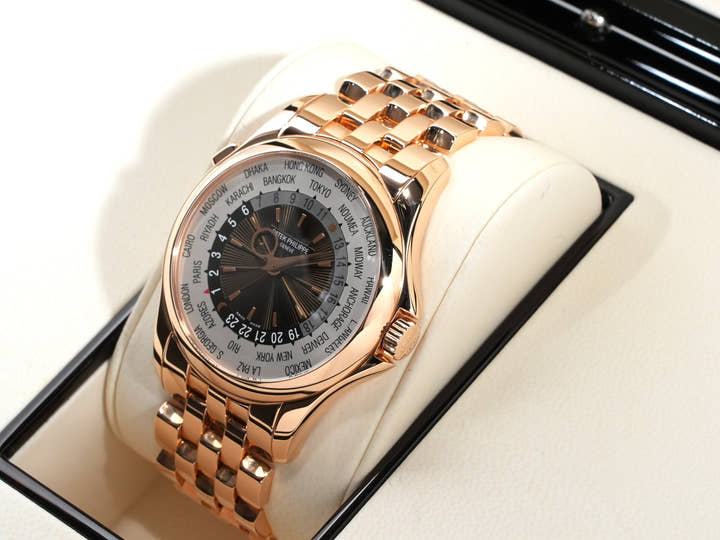 パテックフィリップ コンプリケーション ワールドタイム Ref.5130/1R-001 ローズゴールド シルバー/ブラウン文字盤