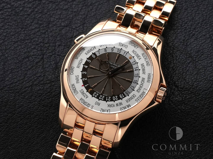 パテックフィリップ コンプリケーション ワールドタイム Ref.5130/1R-001 ローズゴールド シルバー/ブラウン文字盤