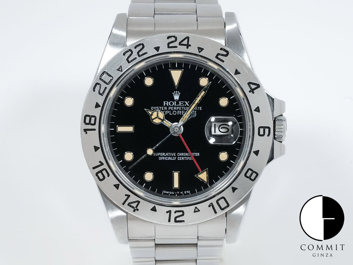 ロレックス エクスプローラーII Ref.16550 ステンレススチール ブラック文字盤 オイスターブレスレット 中古 bsdqwqqt
