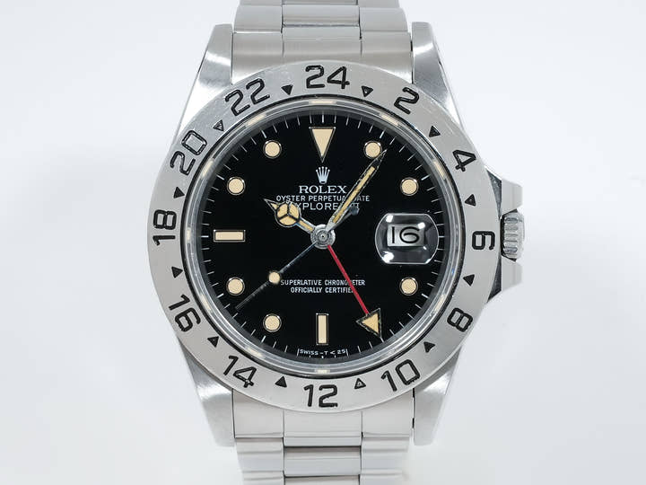 ロレックス エクスプローラーII Ref.16550 ステンレススチール ブラック文字盤 オイスターブレスレット 中古 bsdqwqqt