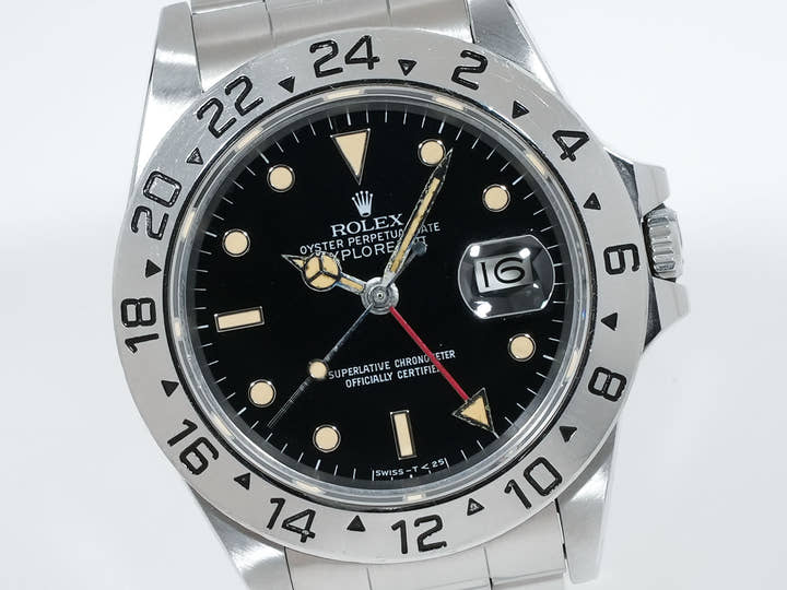 ロレックス エクスプローラーII Ref.16550 ステンレススチール ブラック文字盤 オイスターブレスレット 中古 bsdqwqqt