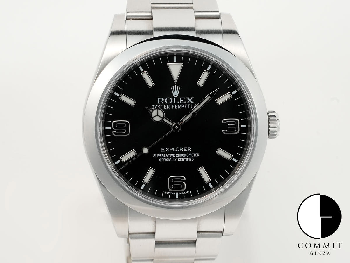 Rolex Explorer I, Mirror Black Dial, Ref. 214270, Stainless Steel