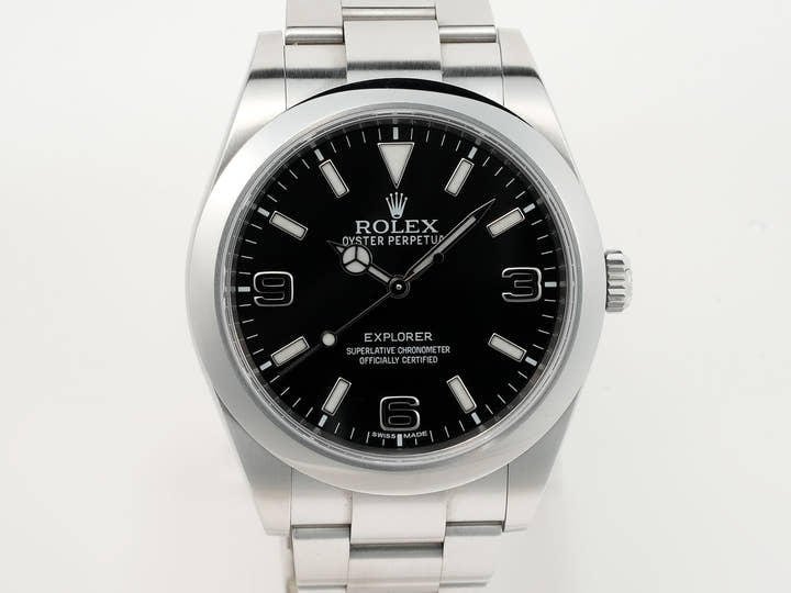 Rolex Explorer I, Mirror Black Dial, Ref. 214270, Stainless Steel