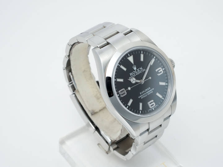 Rolex Explorer I, Mirror Black Dial, Ref. 214270, Stainless Steel
