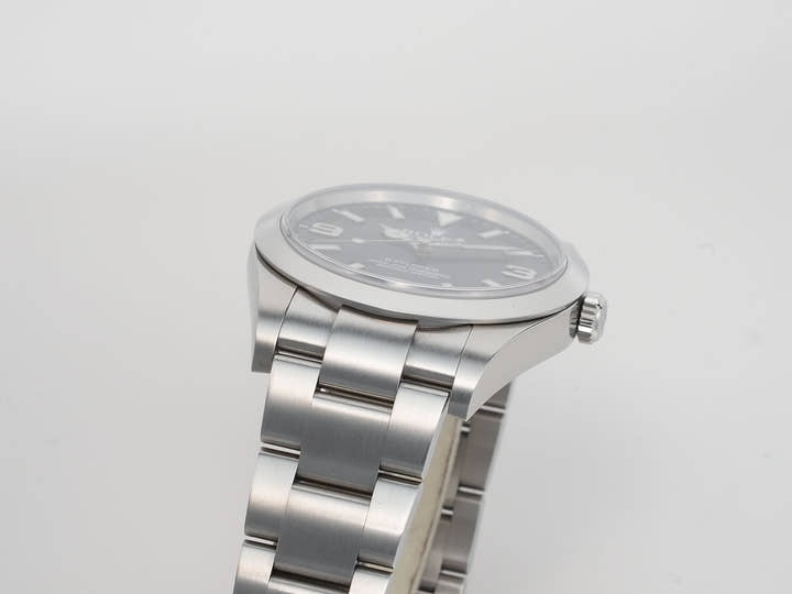 Rolex Explorer I, Mirror Black Dial, Ref. 214270, Stainless Steel