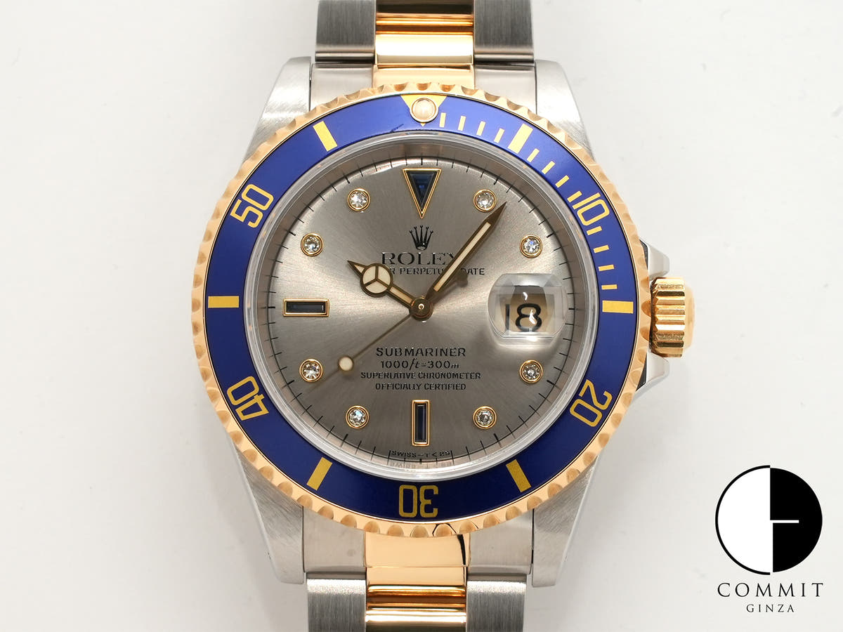 ロレックス サブマリーナー デイト Ref.16613SG ステンレススチール/イエローゴールド グレー文字盤