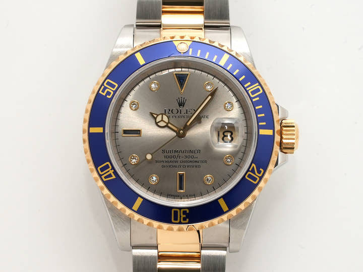 ロレックス サブマリーナー デイト Ref.16613SG ステンレススチール/イエローゴールド グレー文字盤