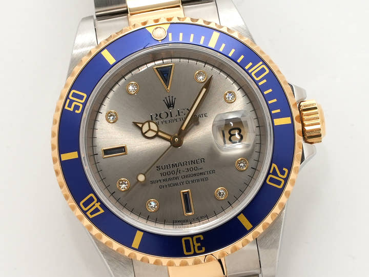 ロレックス サブマリーナー デイト Ref.16613SG ステンレススチール/イエローゴールド グレー文字盤