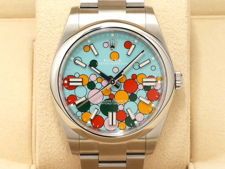 ロレックス オイスターパーペチュアル41 Ref.124300 ステンレススチール セレブレーションモチーフ文字盤