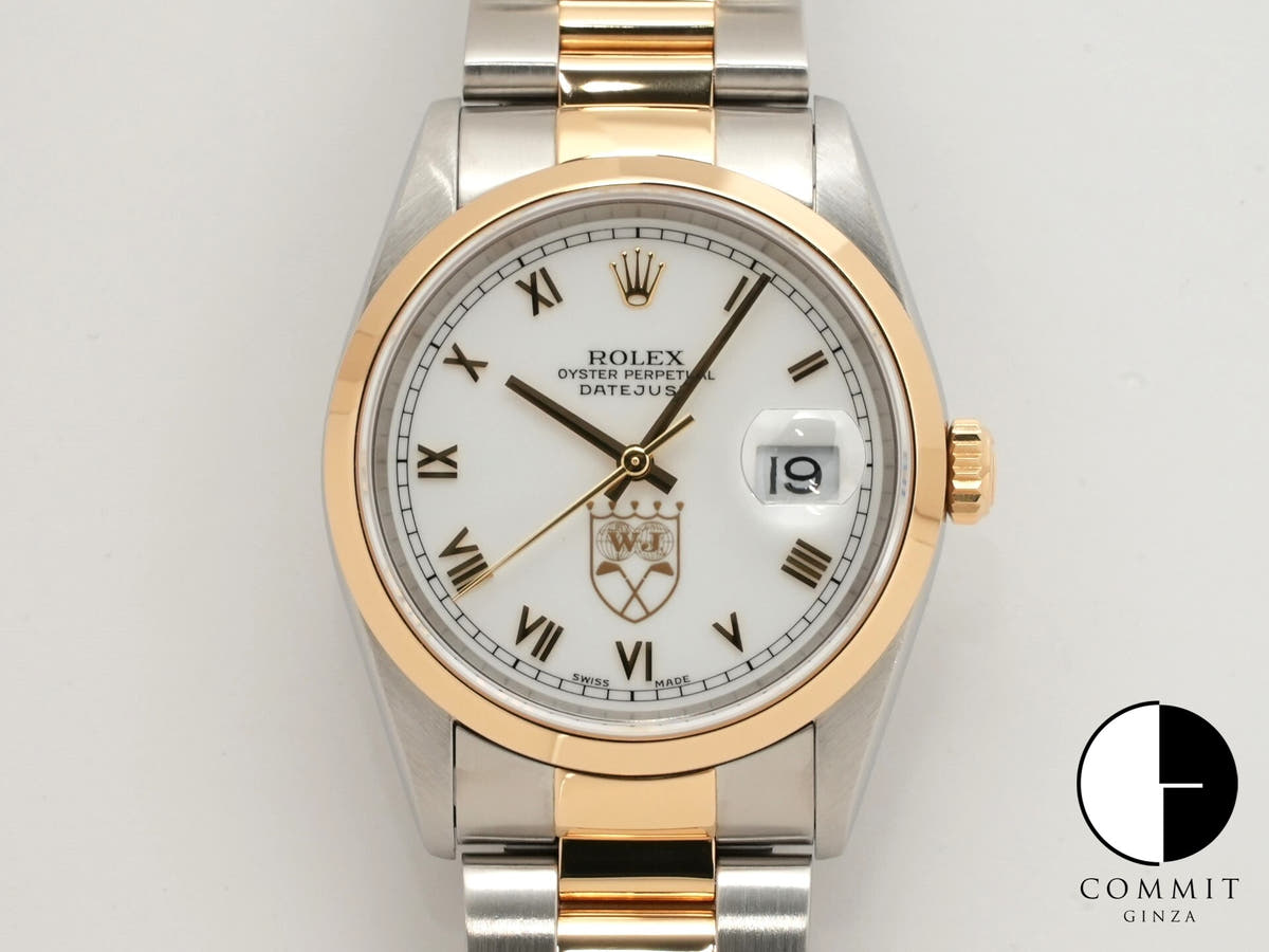 ロレックス デイトジャスト Ref.16203 ステンレススチール/イエローゴールド ホワイト文字盤 オイスターブレスレット
