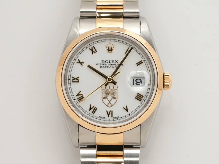 ロレックス デイトジャスト Ref.16203 ステンレススチール/イエローゴールド ホワイト文字盤 オイスターブレスレット