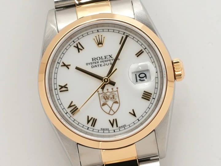 ロレックス デイトジャスト Ref.16203 ステンレススチール/イエローゴールド ホワイト文字盤 オイスターブレスレット
