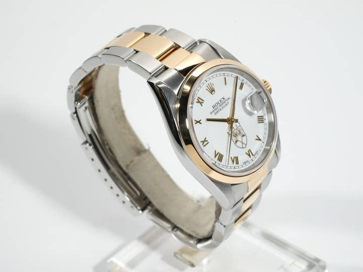 ロレックス デイトジャスト Ref.16203 ステンレススチール/イエローゴールド ホワイト文字盤 オイスターブレスレット