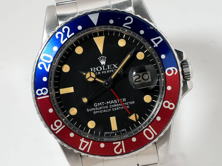 ロレックス GMTマスター Ref.1675 ステンレススチール ブラック文字盤 オイスターブレスレット