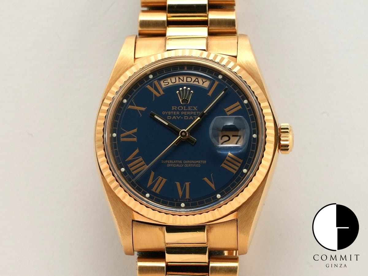ロレックス デイデイト36 Ref.1803/8 イエローゴールド ブルー文字盤