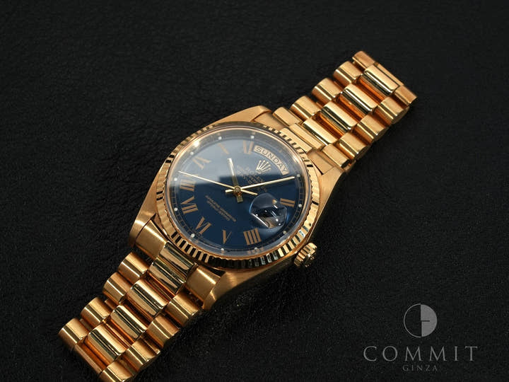 ロレックス デイデイト36 Ref.1803/8 イエローゴールド ブルー文字盤