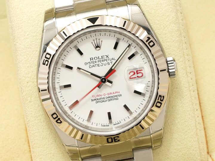 ロレックス デイトジャスト ターノグラフ Ref.116264 ステンレススチール/ホワイトゴールド ホワイト文字盤 オイスターブレスレット