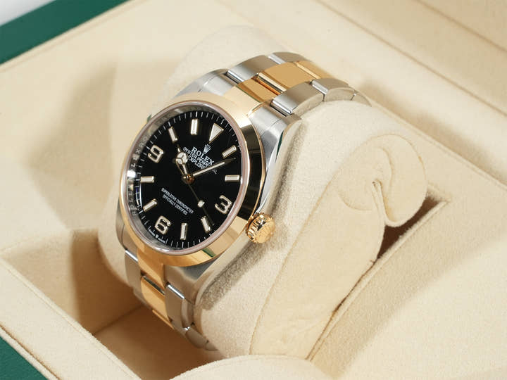 ロレックス エクスプローラー36 Ref.124273 ステンレススチール/イエローゴールド ブラック文字盤