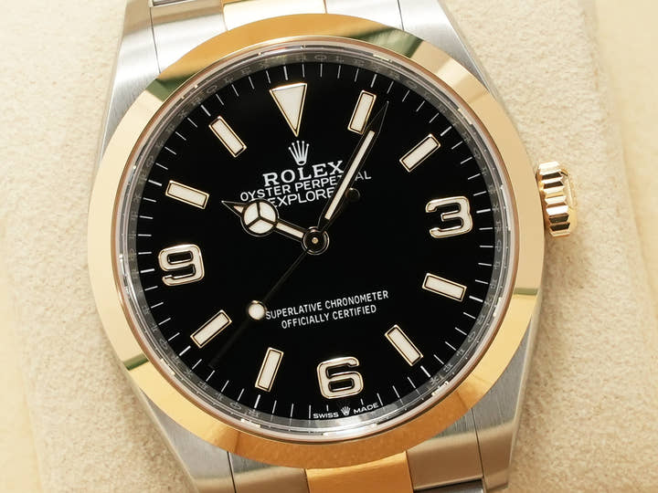 ロレックス エクスプローラー36 Ref.124273 ステンレススチール/イエローゴールド ブラック文字盤