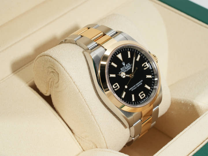 ロレックス エクスプローラー36 Ref.124273 ステンレススチール/イエローゴールド ブラック文字盤