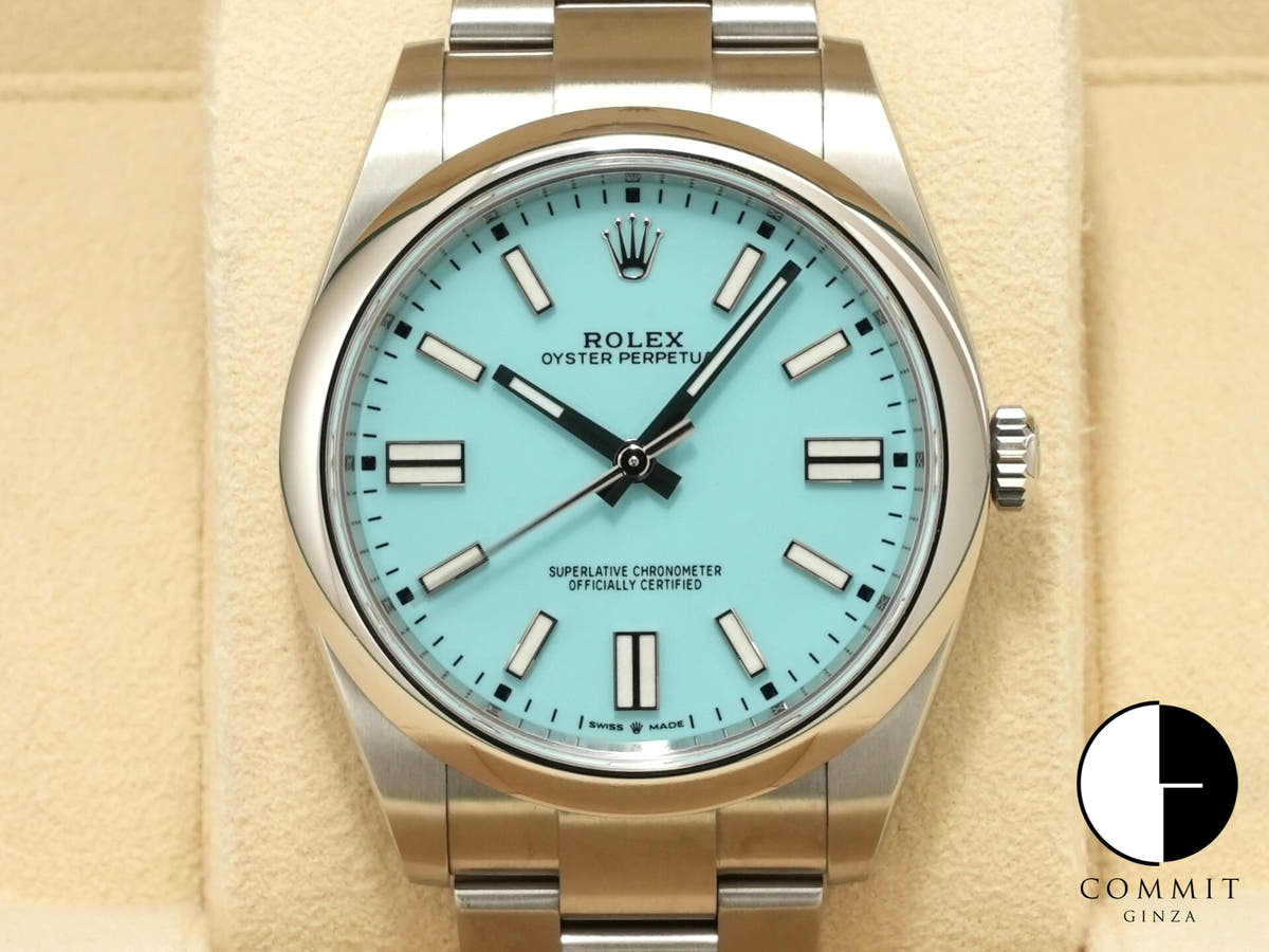 ロレックス オイスターパーペチュアル41 Ref.124300 ステンレススチール ターコイズ文字盤