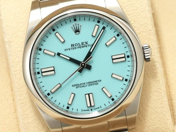 ロレックス オイスターパーペチュアル41 Ref.124300 ステンレススチール ターコイズ文字盤