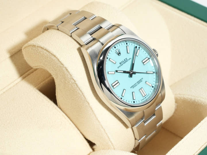 ロレックス オイスターパーペチュアル41 Ref.124300 ステンレススチール ターコイズ文字盤