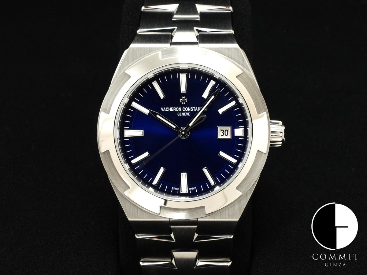 ヴァシュロンコンスタンタン オーヴァーシーズ オートマティック Ref.4600V/200A-B980 ブルー文字盤 極美品 7e4ptwk4