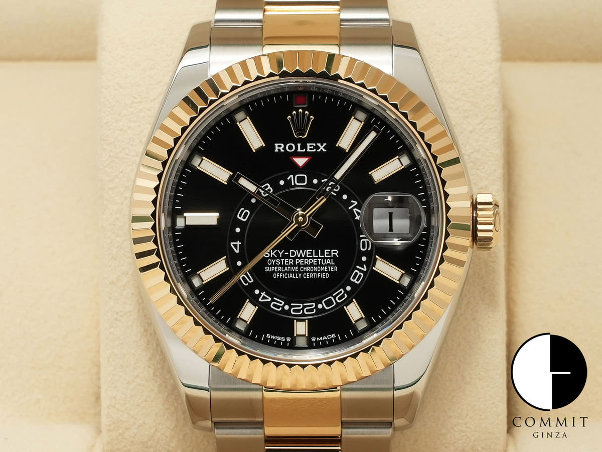 ロレックス スカイドゥエラー Ref.336933 ステンレススチール/イエローゴールド ブライトブラック文字盤 オイスターブレスレット