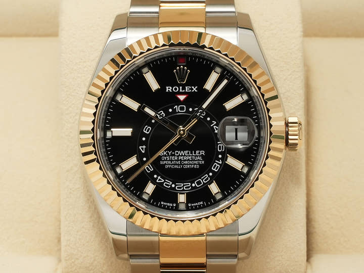 ロレックス スカイドゥエラー Ref.336933 ステンレススチール/イエローゴールド ブライトブラック文字盤 オイスターブレスレット