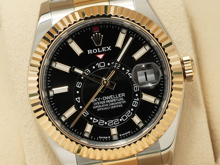 ロレックス スカイドゥエラー Ref.336933 ステンレススチール/イエローゴールド ブライトブラック文字盤 オイスターブレスレット