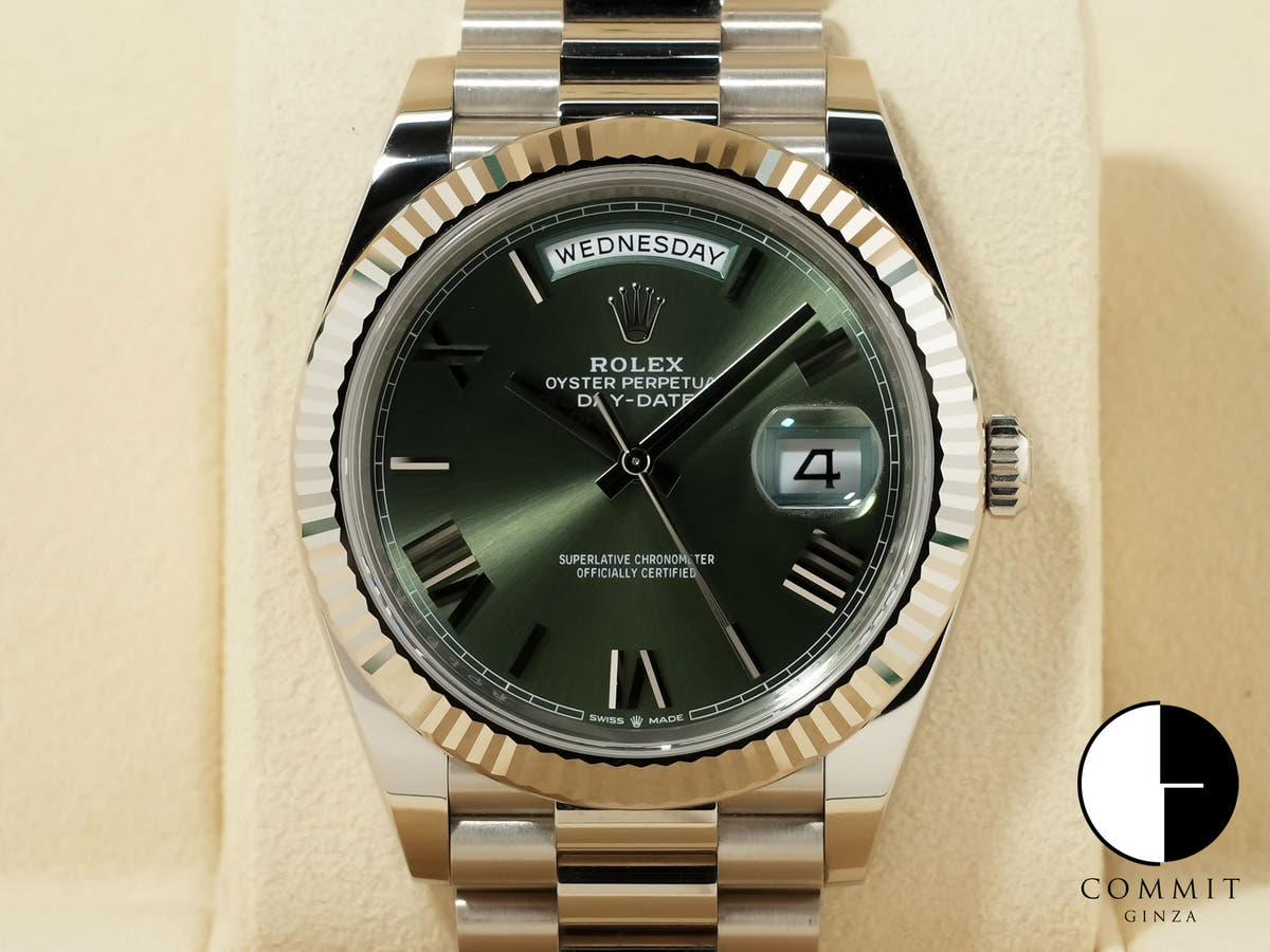 ロレックス デイデイト40 Ref.228239 ホワイトゴールド オリーブグリーン文字盤
