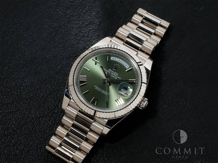 ロレックス デイデイト40 Ref.228239 ホワイトゴールド オリーブグリーン文字盤