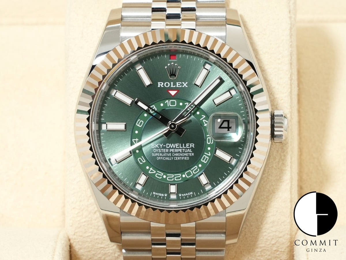 ロレックス スカイドゥエラー Ref.336934 ステンレススチール/ホワイトゴールド ミントグリーン文字盤 ジュビリーブレスレット