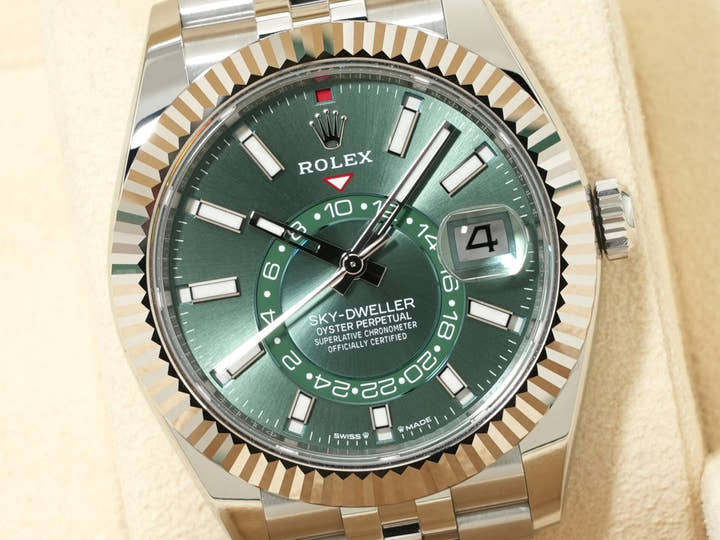 ロレックス スカイドゥエラー Ref.336934 ステンレススチール/ホワイトゴールド ミントグリーン文字盤 ジュビリーブレスレット