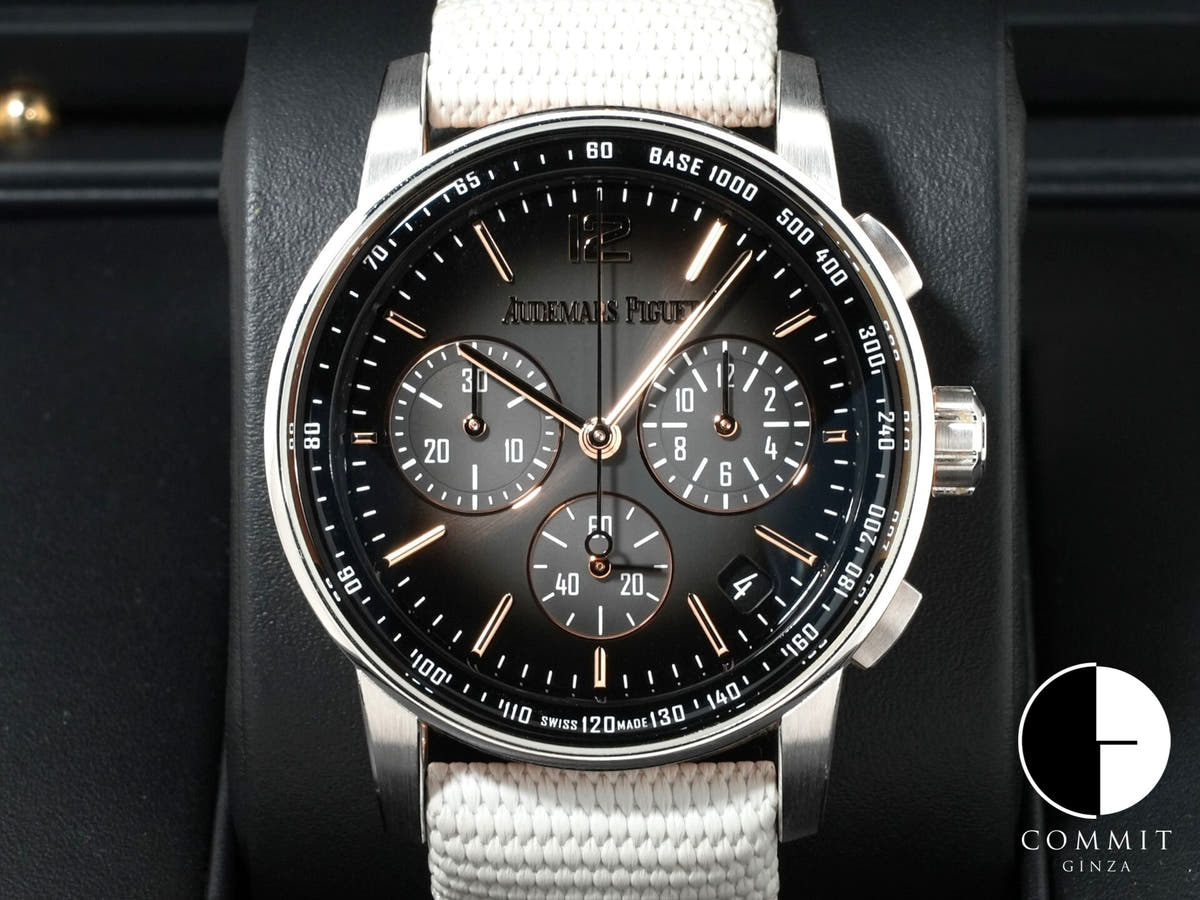 オーデマピゲ CODE 11.59 バイ オーデマ ピゲ クロノグラフ Ref.26393CR.OO.A002CR.01 ピンクゴールド/ホワイトゴールド スモークグレーラッカー文字盤