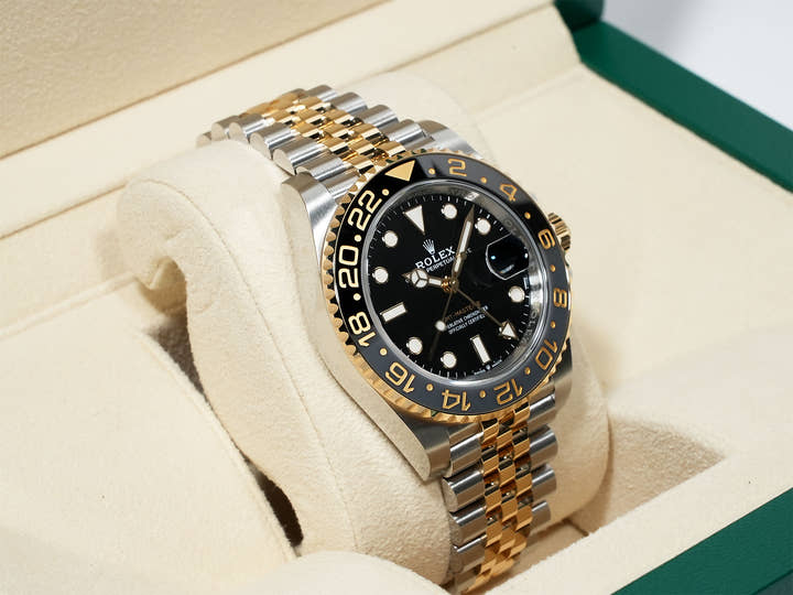 Rolex GMT-Master II Ref. 126713GRNR Stainless Steel/Yellow Gold Black Dial Jubilee Bracelet