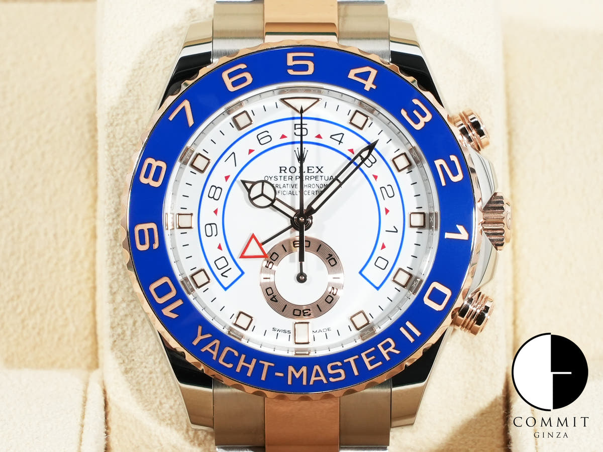 ロレックス ヨットマスターII Ref.116681 ステンレススチール/エバーローズゴールド ホワイト文字盤