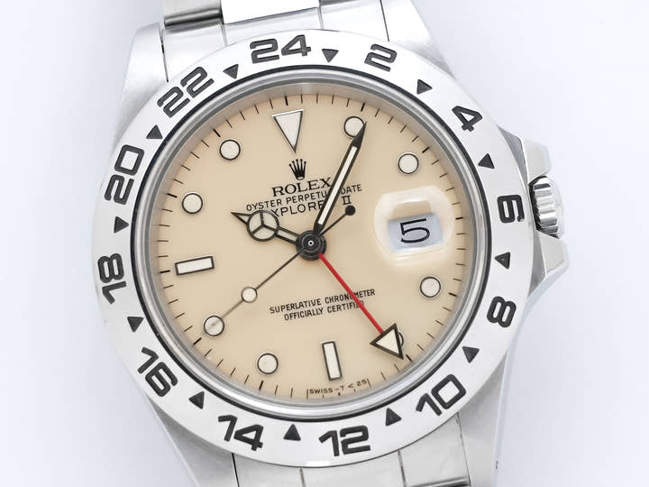ロレックス エクスプローラーII Ref.16550 ステンレススチール アイボリー文字盤