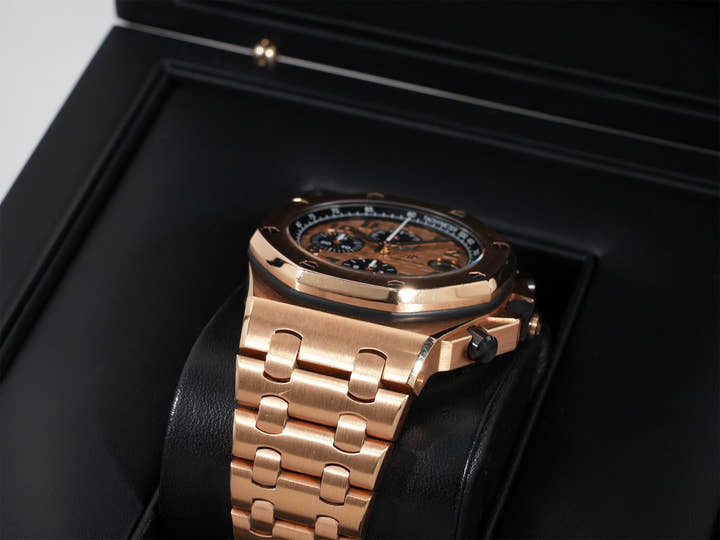 Audemars Piguet Royal Oak Offshore Chronograph Ref.26470OR.OO.1000OR.01 Pink Gold/Black Dial Used uryetxkz