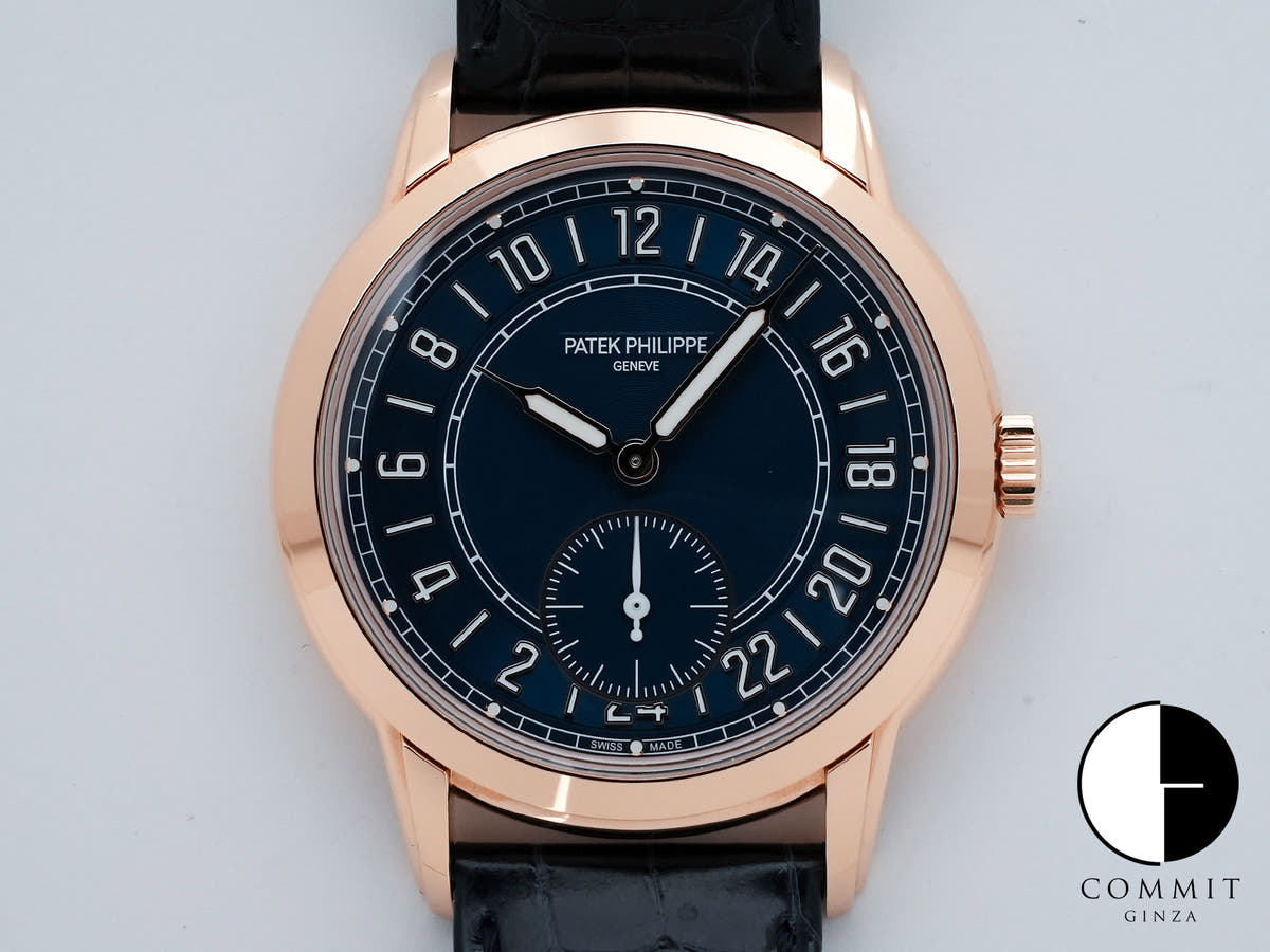 パテックフィリップ カラトラバ トラベルタイム Ref.5224R-001 ローズゴールド ブルー文字盤