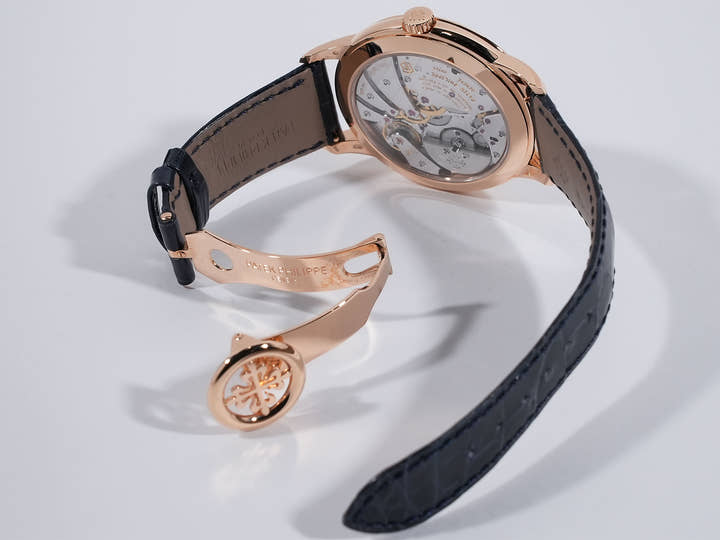 パテックフィリップ カラトラバ トラベルタイム Ref.5224R-001 ローズゴールド ブルー文字盤