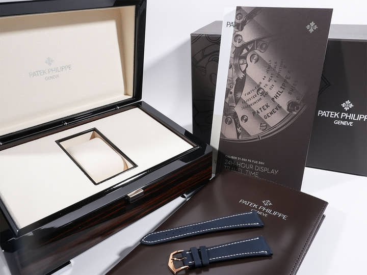 パテックフィリップ カラトラバ トラベルタイム Ref.5224R-001 ローズゴールド ブルー文字盤