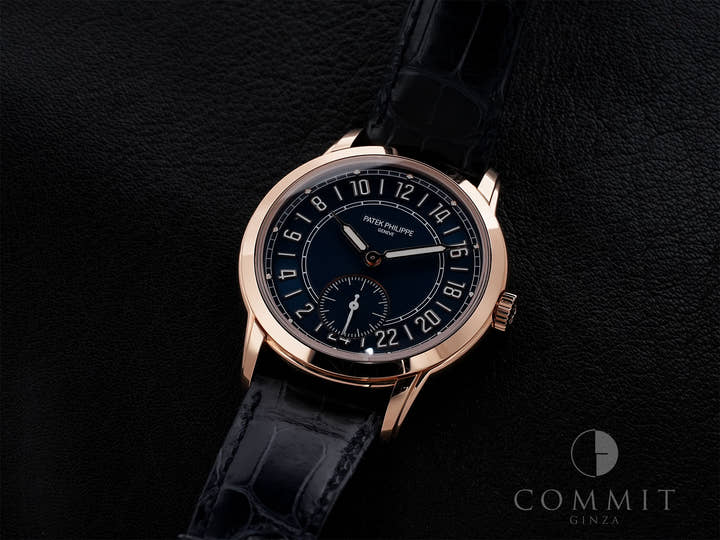パテックフィリップ カラトラバ トラベルタイム Ref.5224R-001 ローズゴールド ブルー文字盤