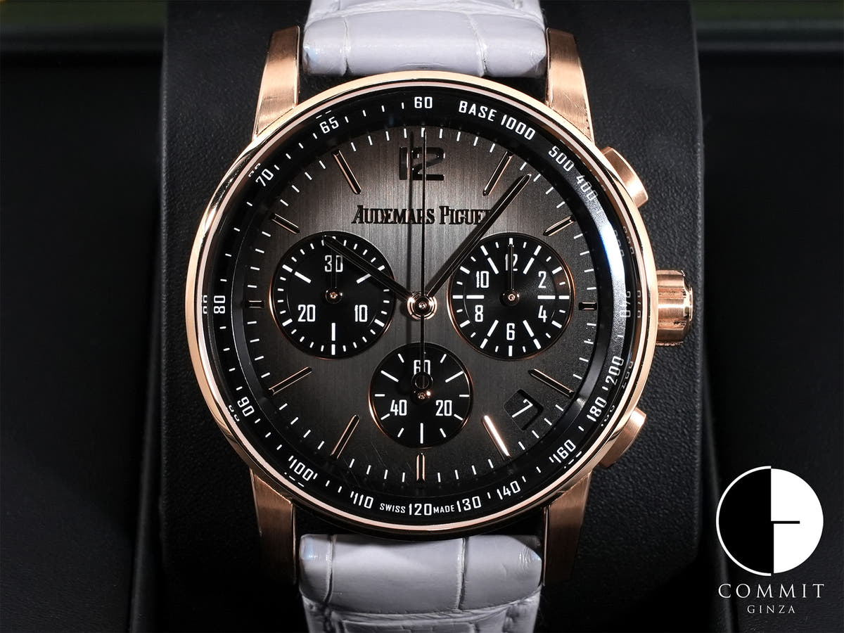 オーデマピゲ CODE 11.59 バイ オーデマ ピゲ クロノグラフ Ref.26393NR.OO.A002KB.01 ピンクゴールド スモークグレー文字盤