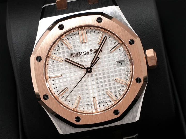 オーデマピゲ ロイヤルオーク Ref.15550SR.OO.1356SR.02 ステンレススチール/ピンクゴールド シルバー文字盤