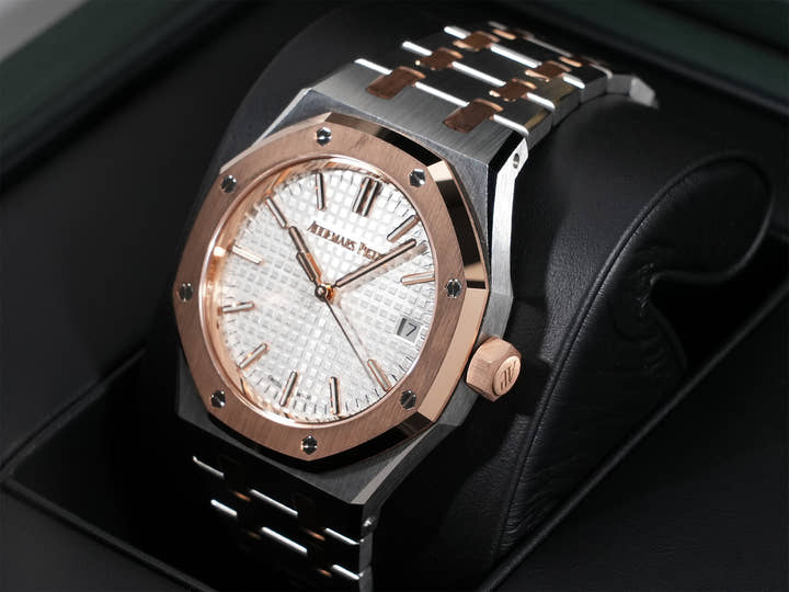 オーデマピゲ ロイヤルオーク Ref.15550SR.OO.1356SR.02 ステンレススチール/ピンクゴールド シルバー文字盤