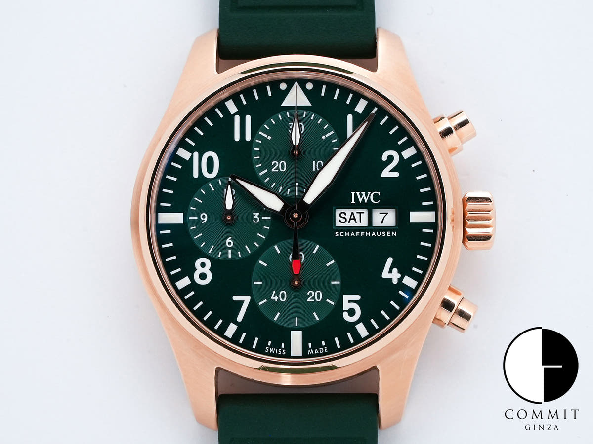 IWC パイロットウォッチ クロノグラフ 41 Ref.IW388110 18KREG グリーン文字盤 中古 99g3hget