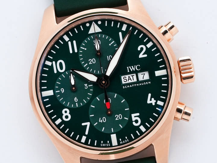 IWC パイロットウォッチ クロノグラフ 41 Ref.IW388110 18KREG グリーン文字盤 中古 99g3hget
