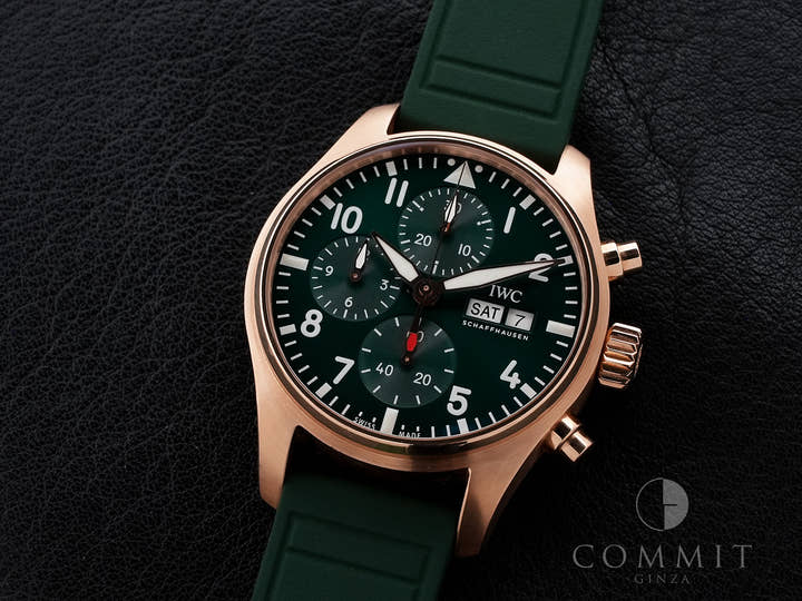 IWC パイロットウォッチ クロノグラフ 41 Ref.IW388110 18KREG グリーン文字盤 中古 99g3hget